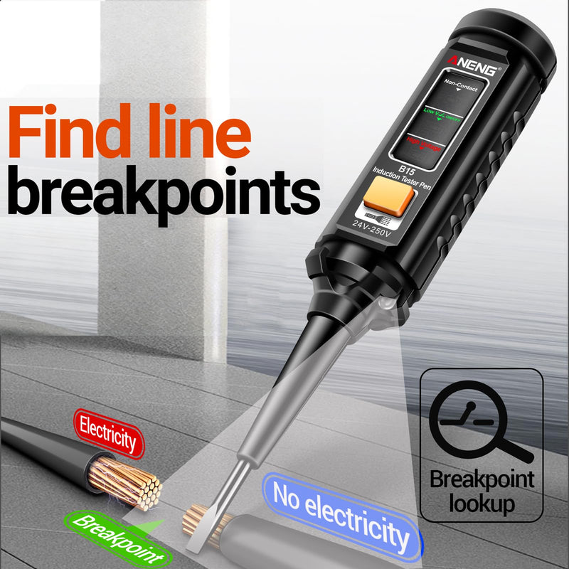 Electrical Test Kit with Digital Multimeter,Non Contact Voltage Tester,Outlet Tester,Auto-Ranging AC/DC Voltage,Current,Continuity,Resistance, Frequency,Breakpoint Finder,DIY Household Tools MT01 Tester Tools