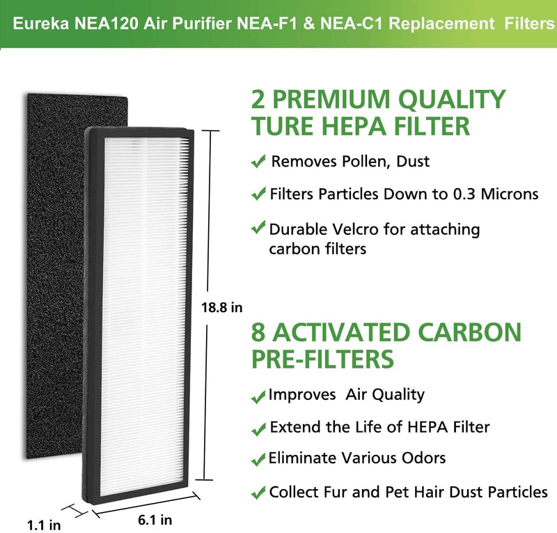 NEA-F1 HEPA Replacement Filter for Eureka NEA120 and Toshiba Air Purifier