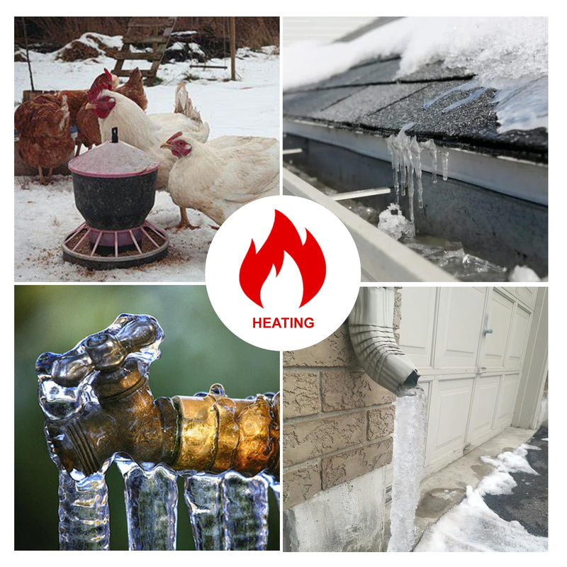 OEBLD Heat Tape for Water Pipes 6FT, Replaceable Smart Thermostat for Pipe Freeze Protection, Self-Regulating Roof Deicing Cable for Metal and Plastic Home Pipes