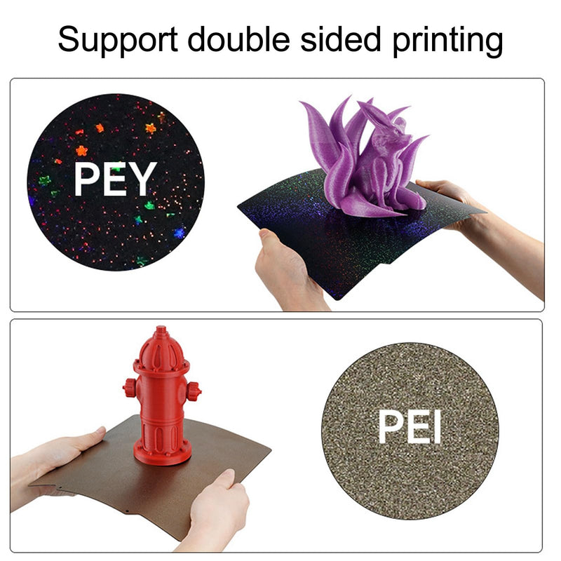 3D Printer Build Plate 220x220mm Double Sided PEI PEY Spring Steel Magnetic Build Plate for Ender 5 S1, for K1 – Flexible Adhesive Print Bed for PLA PETG ABS TPU