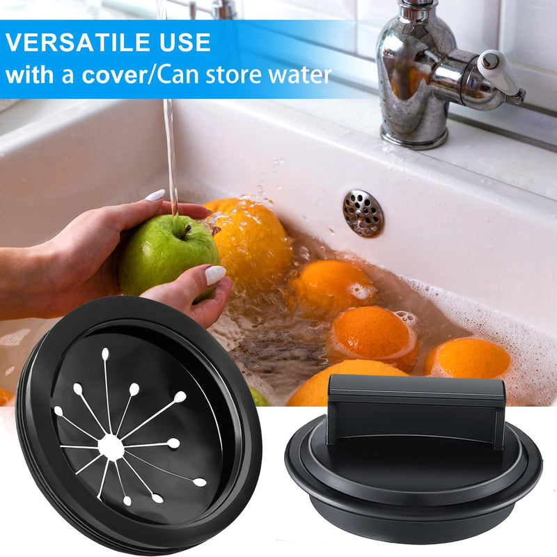 3 1/8" Inch Garbage Disposal Splash Guard with Garbage Disposal Drain Cover for Sink,Rubber Garbage Guard and Garbage Disposal Stopper for Whirlaway, Waste King, and GE Models (Black 3 1/8 in) Black 3 1/8 in