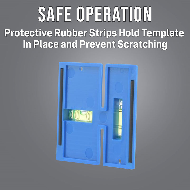 Jonard Tools WTL-12, Wall Box Template and Level for Old Work Electrical Boxes,Blue 1-Gang & 2-Gang