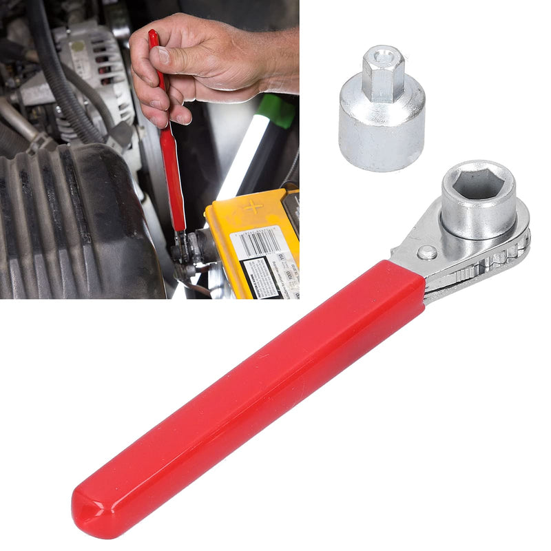 01 Ratchet Wrench, Battery Terminal Ratchet Wrench Non‑conductive Thick Vinyl Handle 5/16in 0.4in Battery Terminal Ratchet Wrench for Home for Car