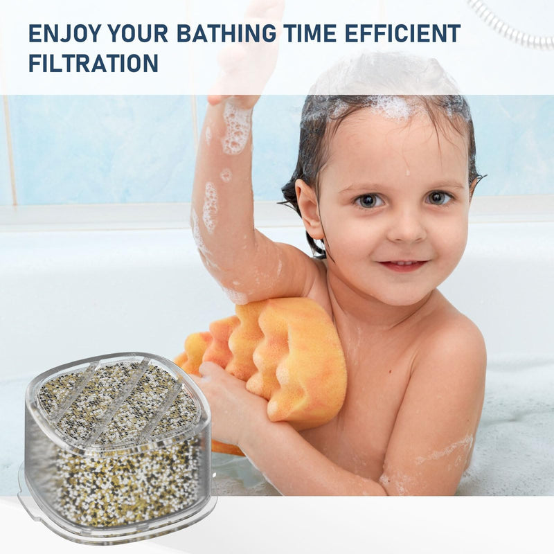 Baby Bath Tub Filter Device Cartridge Compatible with All Canopy Bath Tub Showerheads, Water Softener Filter for Hard Water, Reduce Chlorine and Harmful Substances, 3 Pack