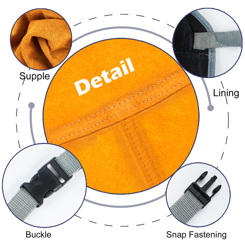 Leather Work Shop Apron, Buckle straps, Heat & Flame Resistant Heavy Duty Welding Apron With a Pocket