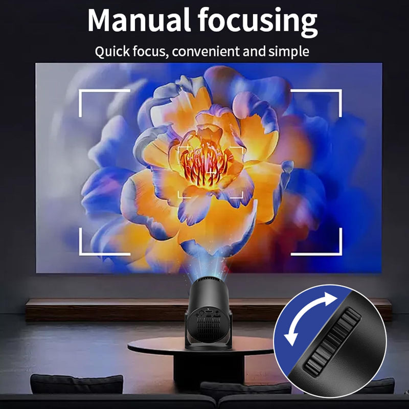 Mini Projector with WiFi, 1080P Full HD Portable Projector, 270° Adjustable, Video Movie Projector for Android Laptop PC Smartphone