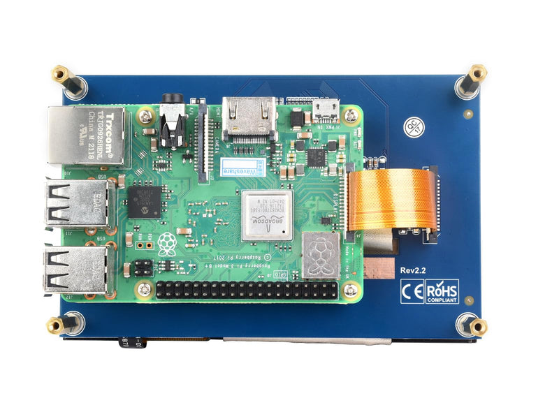 waveshare 5inch Capacitive Touch Display Compatible with Raspberry Pi 5/4B/3B+/3A+/3B/2B/B+/A+/CM3/3+/4 800×480 Resolution DSI Interface