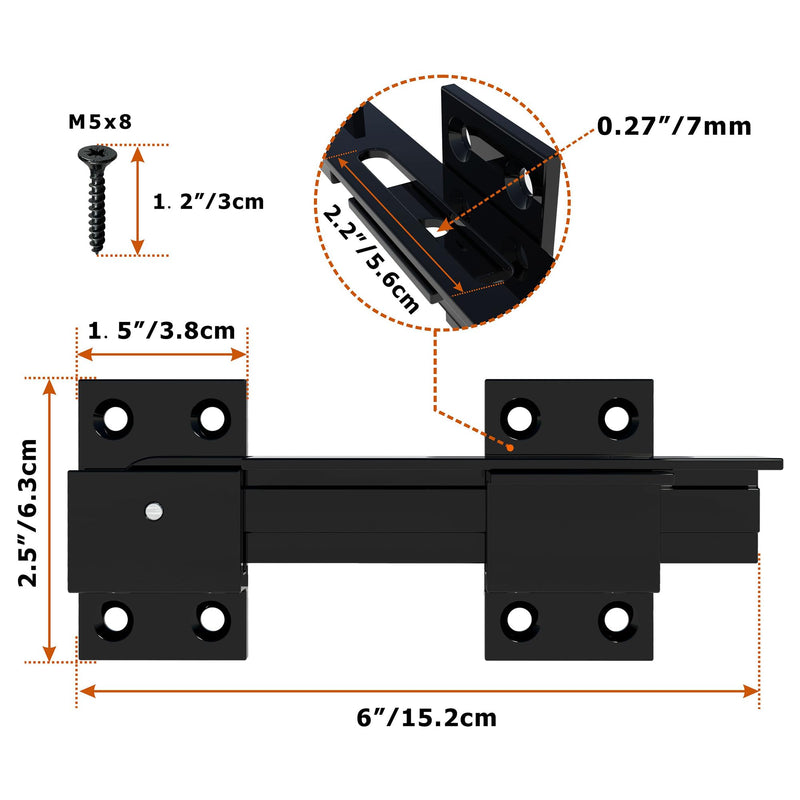 6" Flip Gate Latch Lock,Aluminum Alloy Safety Door Latch with Padlock Hole,Gate Latches for Wooden Fence, Barn Door Lock Latch,Outdoor Gate,Shed Door Latch,Yard,Cabinet 1