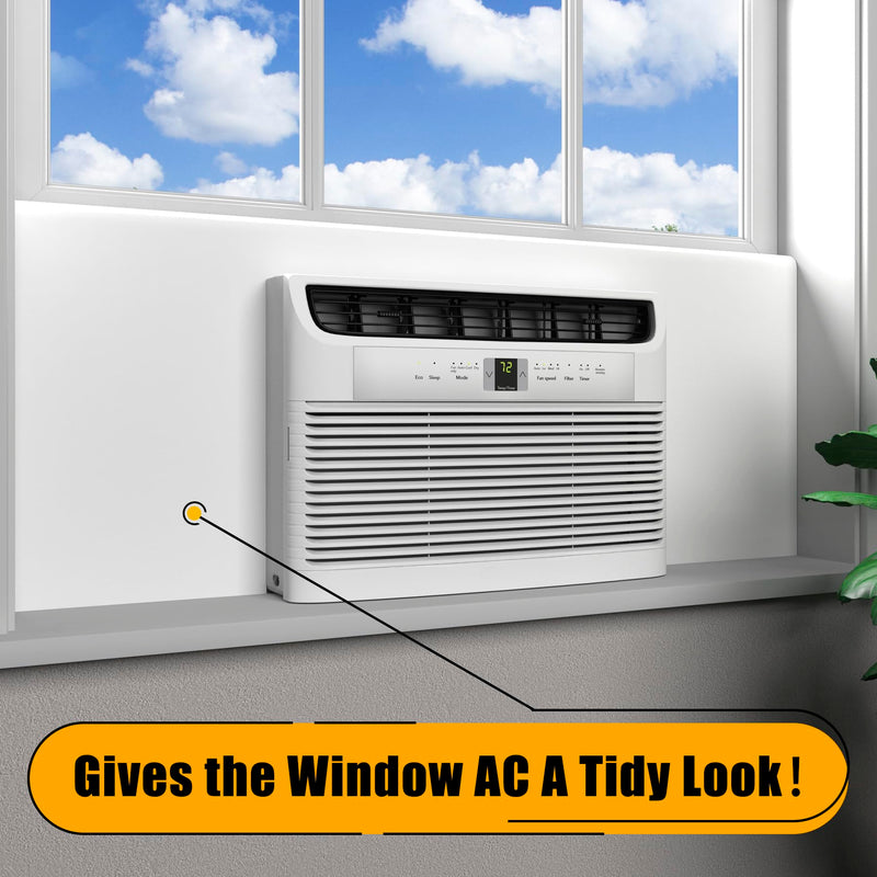 LBG Products Window Air Conditioner Side Panels,Full Surround AC Foam Panel for Indoor Window AC Units,Summer and Winter Window Seal Cover (White) White