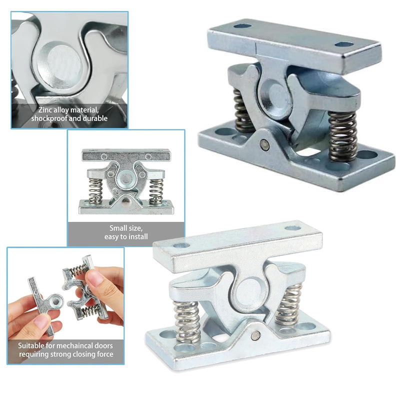 Heavy RV Door Holder Zinc Alloy Trailer Door Latch, Spring Loaded Double Roller Catch Easy Lock Stop for Trailers, Boats, Garage, Cabinets & Home Use with Screws (2 Pcs) 2 Pcs