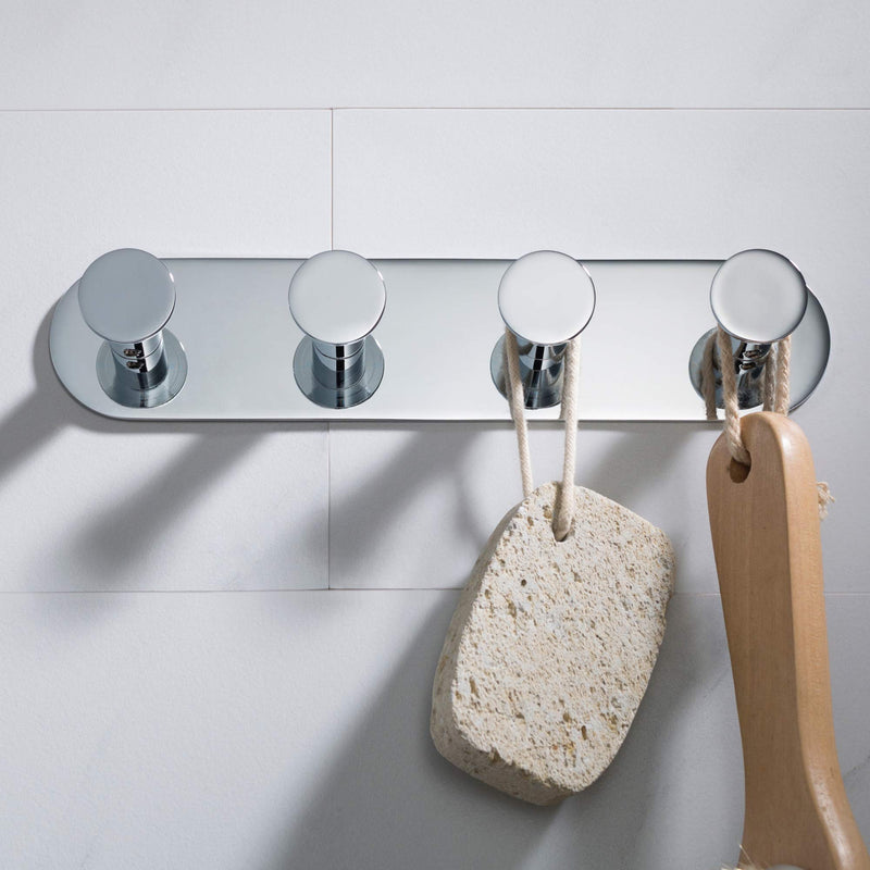 Kraus Elie Bathroom Robe and Towel Hook Rack with 4 Hooks, Chrome Finish, KEA-18804CH