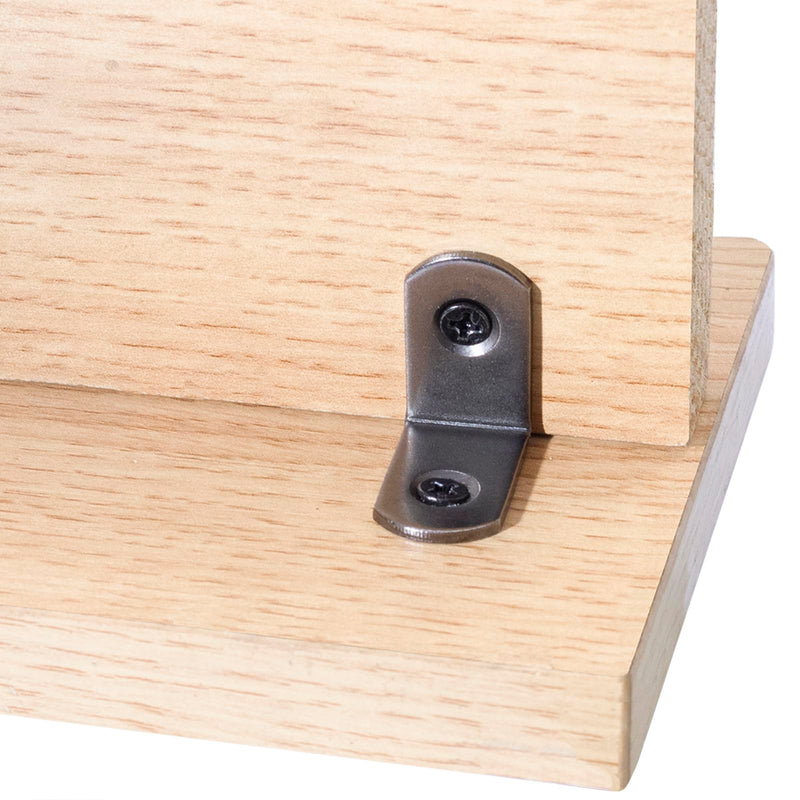L Bracket 1" Corner Brace 90 Degree Right Angle Metal Support Fastener for Wood Shelves Furniture Desk Cabinet Chair Drawer, Pack of 16, Black Tone Gun Metal