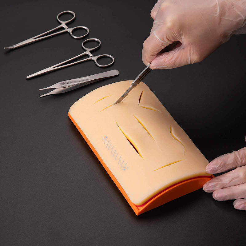 Medarchitect Suture Practice Pad Embedded Two Layers Meshes with Anti-Slip Curved Base for Educational Use Only