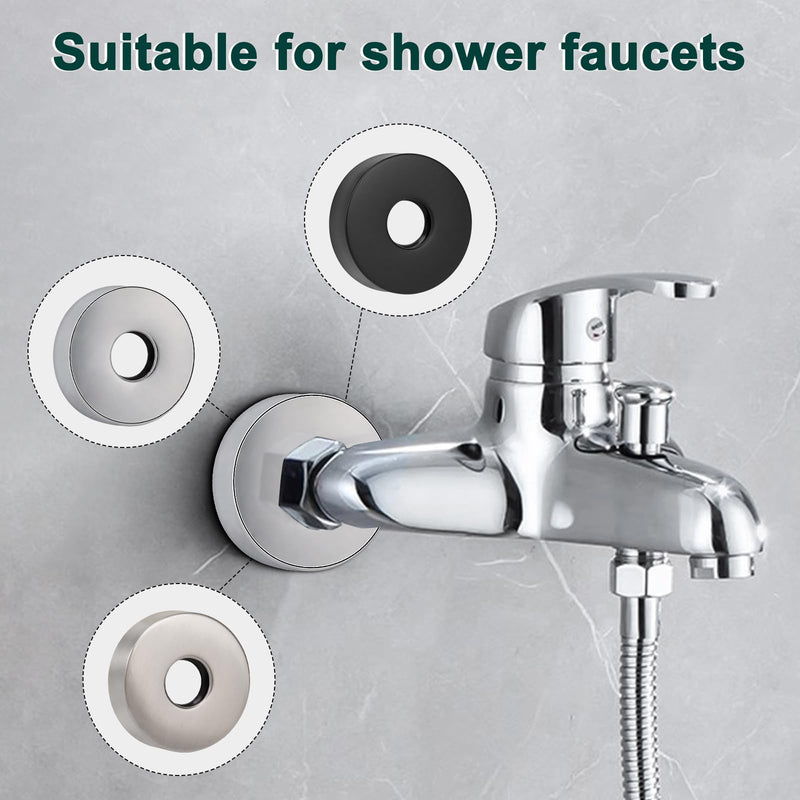 Shower Arm Flange, Stainless Steel Replacement Wall Split Flange/Escutcheon Plate Floor for Universal Standard 1/2" NPT Shower Head Arm Pipe (Round-Non Split, Brushed Nickel) Round-Non Split