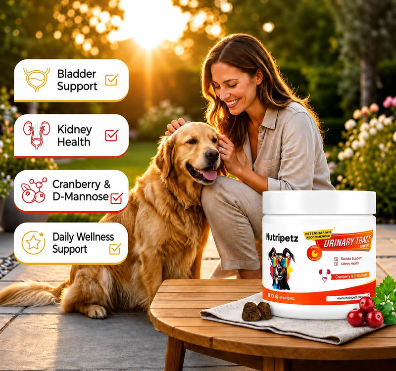 120 Cranberry Supplement for Dogs - Bladder Control for Dogs - Urinary Tract Support - Vitamin B6 & L-Arginine - Cranberry Chews with D-Mannose - Immune & Gut Support
