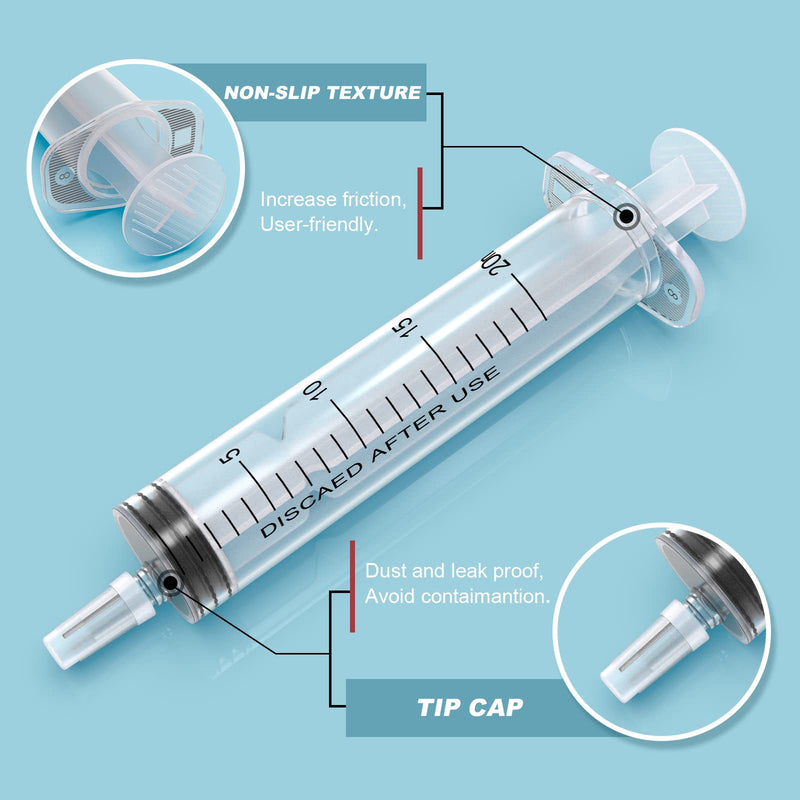 500ML Extra Large Syringe and 2 Pack 20ML Plastic Syringes with Tip Adapter&Soft Tube, Sterile Individually Wrapped Measurement and Dispensing Syringe Tools for Science Labs,Feeding Pets(500ml, 1) 500ml 1.0