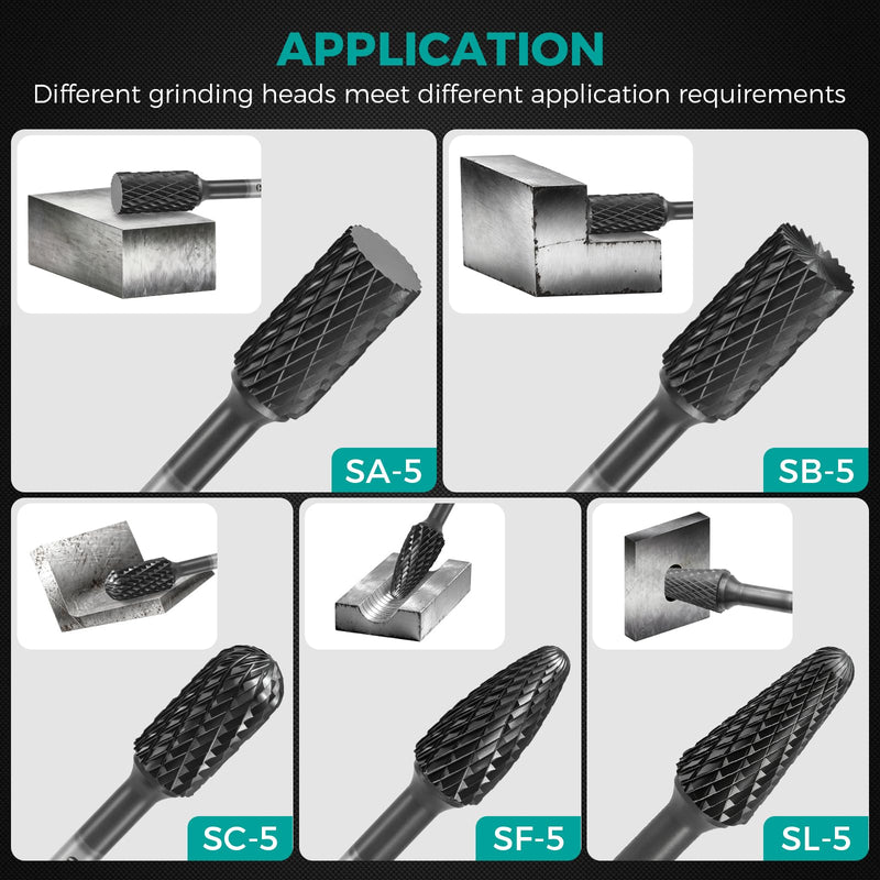 1Pcs AlCrN Carbide Burr (Pro), Double Cut for Hard Metal Working, SA-5 | Tungsten Carbide AlCrN Coating Double Cut 1/4" Shank Industrial Rotary File Steel Cast Iron Aluminum Die Grinder Cutting Burr SA-5(1Pcs)