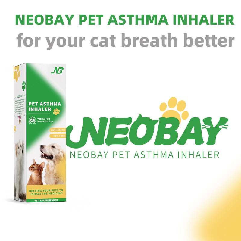 Neobay Cat Inhaler Spacer with Unique Panic Soother & Sensitive Breath Indicator – Designed for Cats with Asthma & Respiratory Issues, Includes 2 Cat Inhaler Masks Green