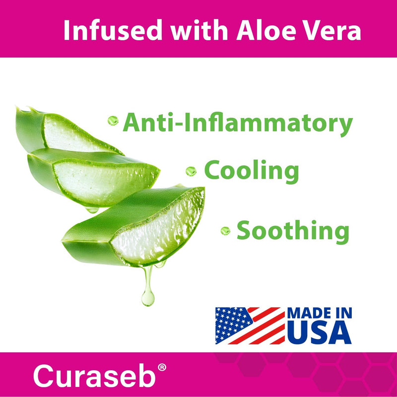 Curaseb Hydrocortisone Wipes, Hot Spot Treatment for Dogs & Cats, Instant Itch Relief with Soothing Aloe Vera, Veterinary Strength, 100 Count - PawsPlanet Australia