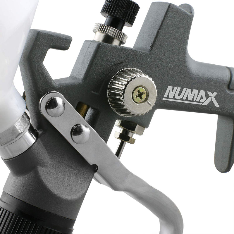 NuMax SPS14 Pneumatic 1.4mm Tip HVLP Gravity Feed Spray Gun with 600cc Plastic Cup 1.4mm Tip, 600cc Cup
