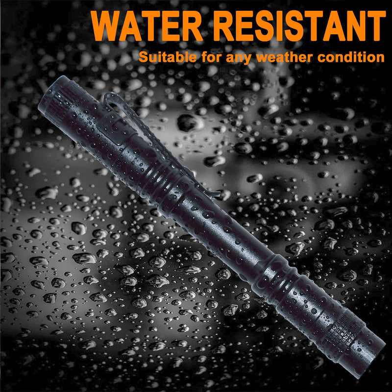 Beieverluck 20 Pack Pen Light Flashlight Mini Small Flashlight with Clip Waterproof LED Pocket Pen Flashlights for Camping, Inspection, Work, and Emergency(Large,Black) Black large