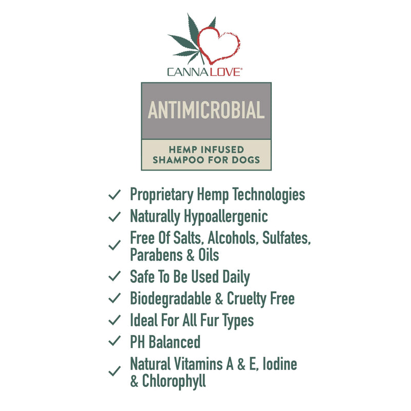 CannaLove Antimicrobial Shampoo - PawsPlanet Australia