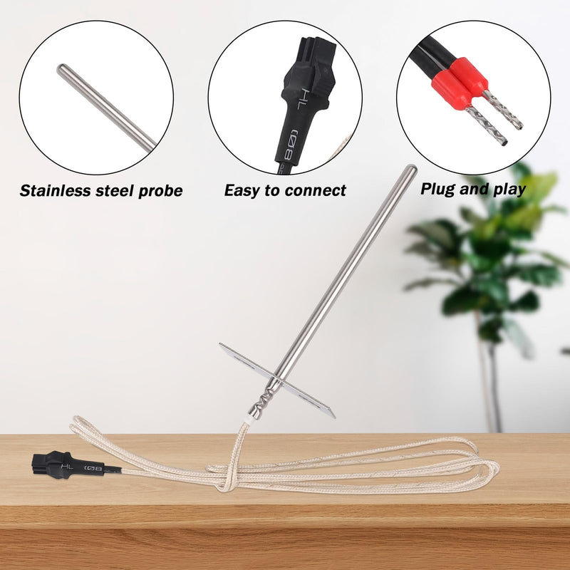 6pcs RTD Temperature Probe for Z-Grill 700 Series, Pellet Grill - Split RTD Meat Probe Replacement Compatible with 700C/ 700D6/ 7002B/ 7002E/ 700D/ 700E Models