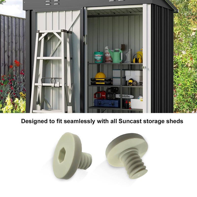 8 PCS Replacement Bolts Compatible with Suncast Storage Sheds for Suncast/Craftsman Resin Storage Sheds, Replacement Screws Compatible with Suncast Storage Sheds Shed Accessories (8, White, 3/8) 8