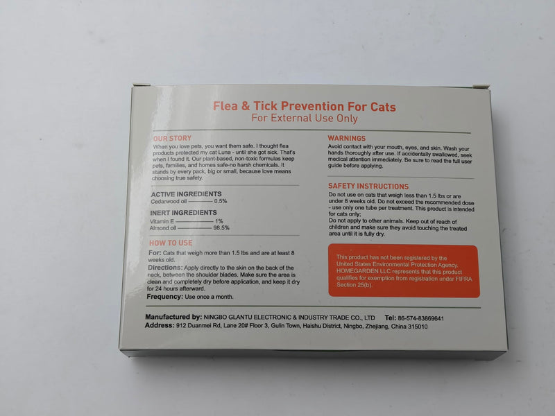 Cat Flea Treatment & Tick Control - Topical Flea Treatment for Cats & Kittens - Protection for Cats Over 1.5 lbs and 8 Weeks or Older, 6 Pack
