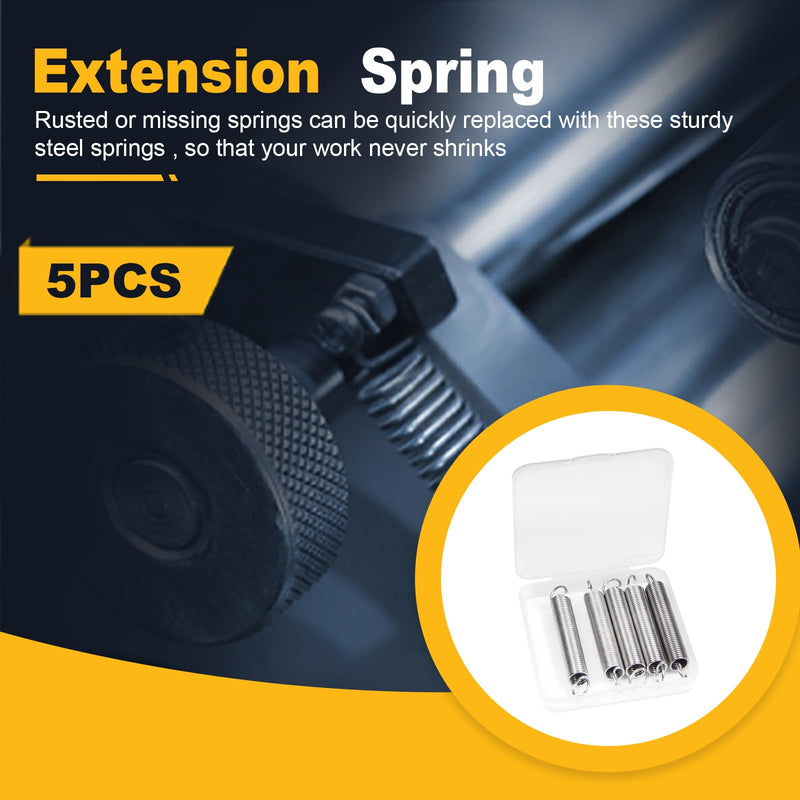Extension Spring 5PCS 1.2x10x70mm Wire Diameter 0.05",OD 0.39",Free Length 2.76",Stainless Steel Dual Hook Tension Spring for Production Assembly Furniture Mechanism Maintenance