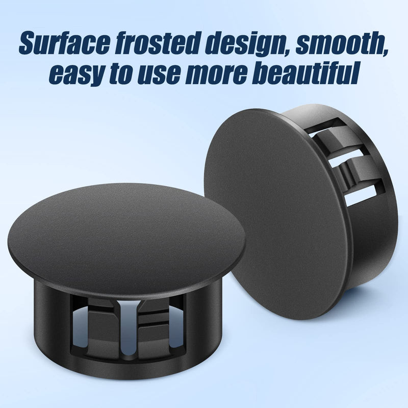 100PCS 1/2" Black Plastic Plugs Hole, Round PA66 Plug Furniture Hole Decorative Cover 1/2"