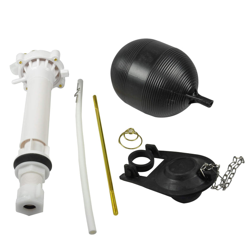 Danco Complete Toilet Repair Kit, Fill Valve, Flapper, Rod, Float Replacement (80816), White