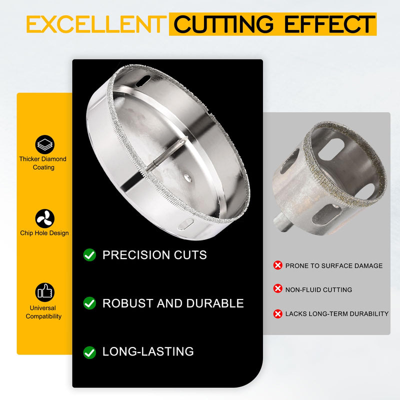 DTGN Diamond Hole Saw with Pilot Bit 5-7/8" /150mm - 1 PC - Good for Glass, Ceramic, Tile - Diamond Hole Saw Cutter 5-7/8" (150mm)