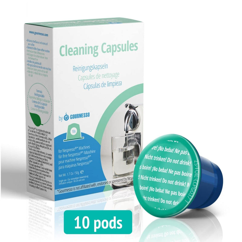 Gourmesso Nespresso Cleaning Pods - 10 Cleaning Capsules for Nespresso Original Machines. Cleaning Kit for Better Tasting Coffee!