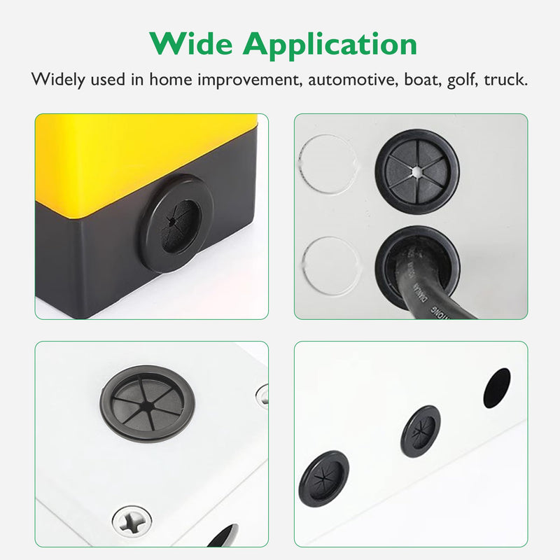 Rubber Grommets for Wiring, 1-3/8 Inch Drill Hole 1-3/16 Inch ID, Firewall Grommets Automotive Cable Cords Hoses Protection, Double-Sided Rubber Plugs for Round Holes, 10 Pcs, 30x35 mm MZ-35,1-3/8" DH,1-3/16" ID