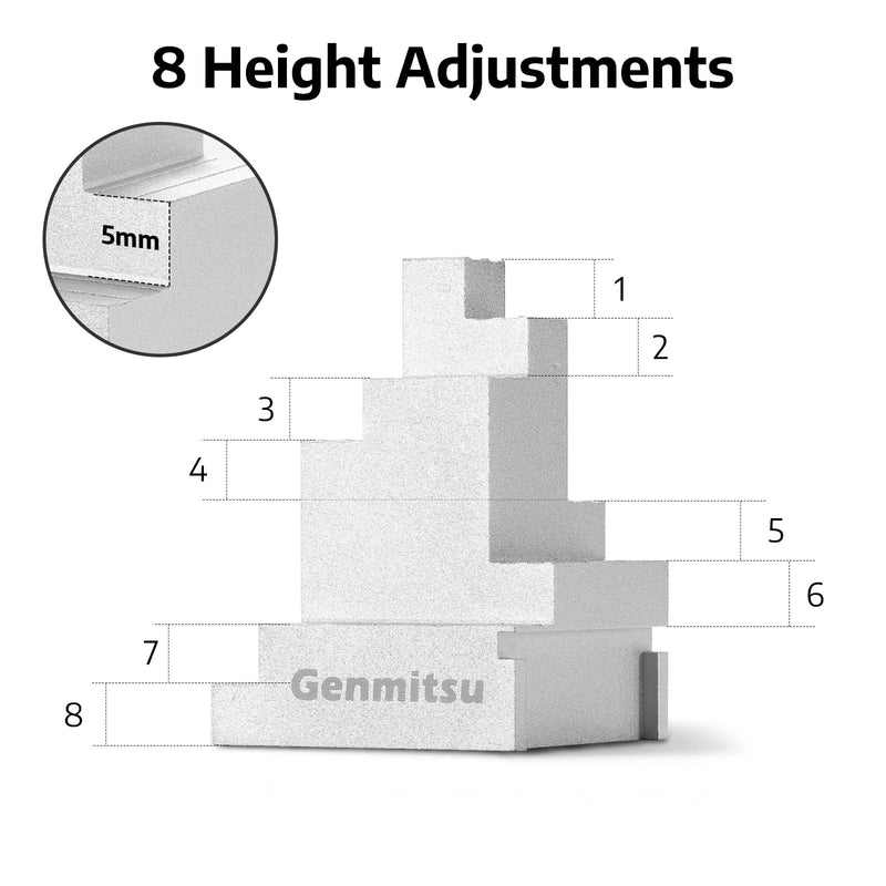 Genmitsu 2pcs Clamp Blocks, 8 Adjustment, Workholding Spacer for Vise & Hold Down Clamps, Expand Clamping Range for CNC Router Machine