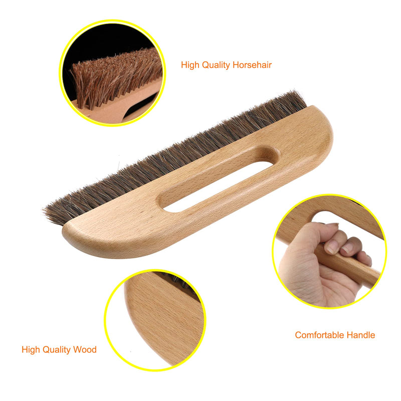 KUMGROT Wallpaper Smoothing Brush Wallpaper Paste Brush Wallpaper Smoothing Tool Horse Hair Wallpaper Brush with Wood Handle 3-row