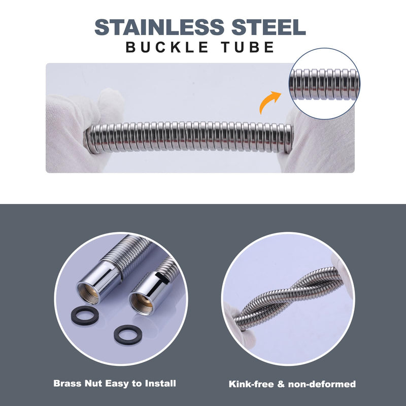 45" Commercial Sink Faucet Sprayer Hose, Pre-rinse Sprayer Hose for Commercial Kitchen Sink Faucet, 45 Inch Stainless Steel Flexible Hose Replacement Kit for Restaurant Industrial Dishwasher