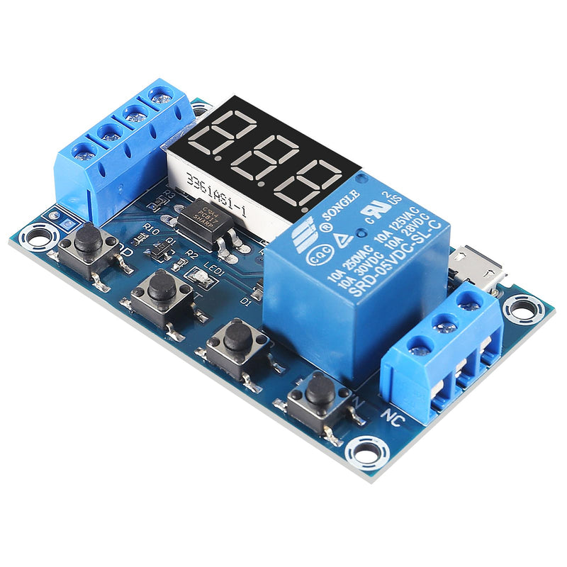 4pcs DC 6-30V Timer Relay Programmable Delay Relay Module Cycle Timer with LCD Display / 5V Micro USB, Smart Home Controller (Micro)