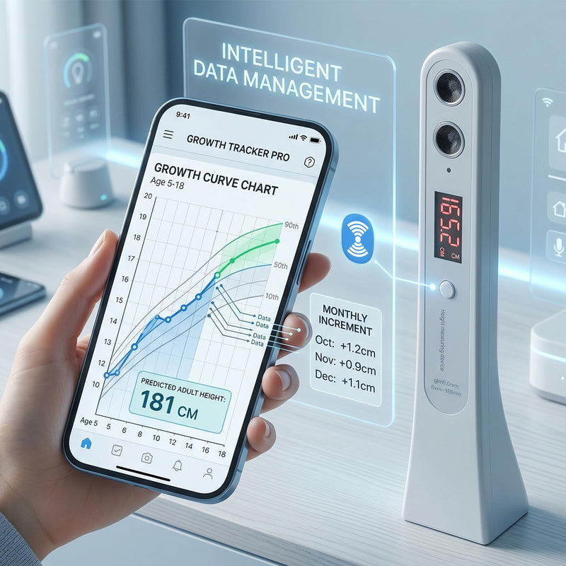 Digital Body Height Measurement Tool, Rechargeable Portable Electronic Height Meter with Data History, Accurate One-Key Stadiometer for Home Travel All Ages, Only Display in Centimeters