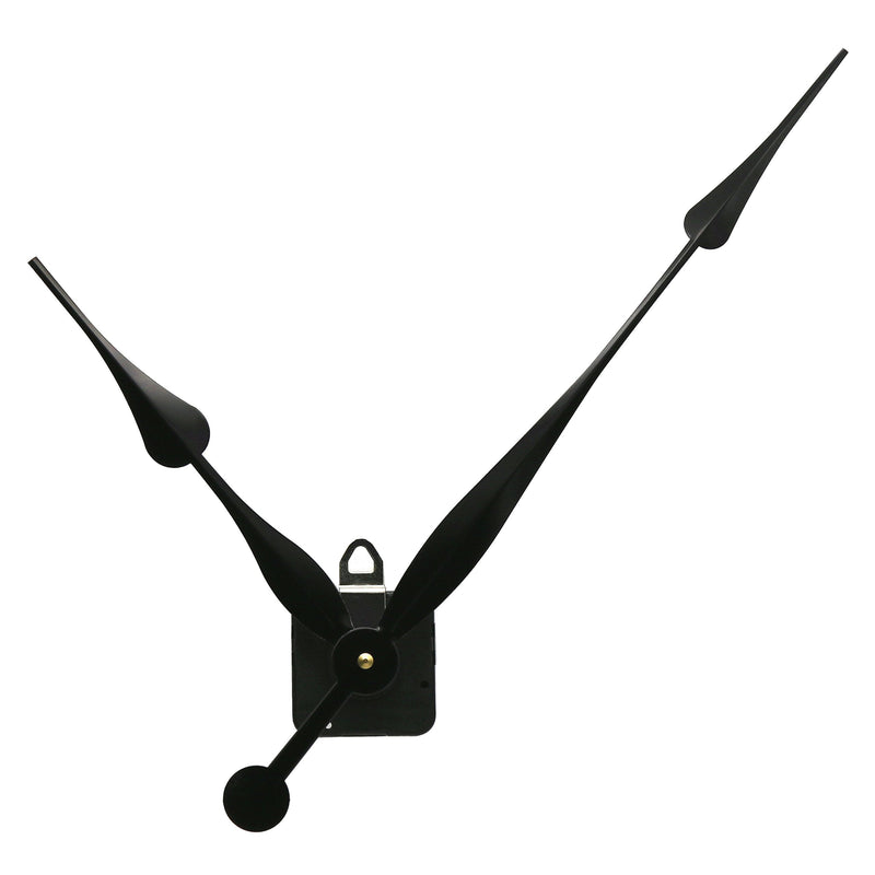 Youngtown High Torque Long Shaft Clock Movement Mechanism with 12 Inch Long Spade Hands 29/32 inch Total shaft length Black