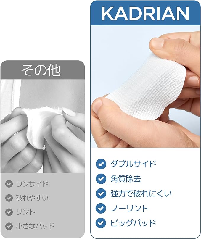 [CADORIAN] Double Sided Cotton Puff (70 Sheets) - Cotton Wiping Off Double-Sided Big Size Dry Pads - Lint Free - Exfoliating Care - Multi Big Pads - Cotton Wiping - For Cotton Pack - Korean Cosmetics - NewNest Australia