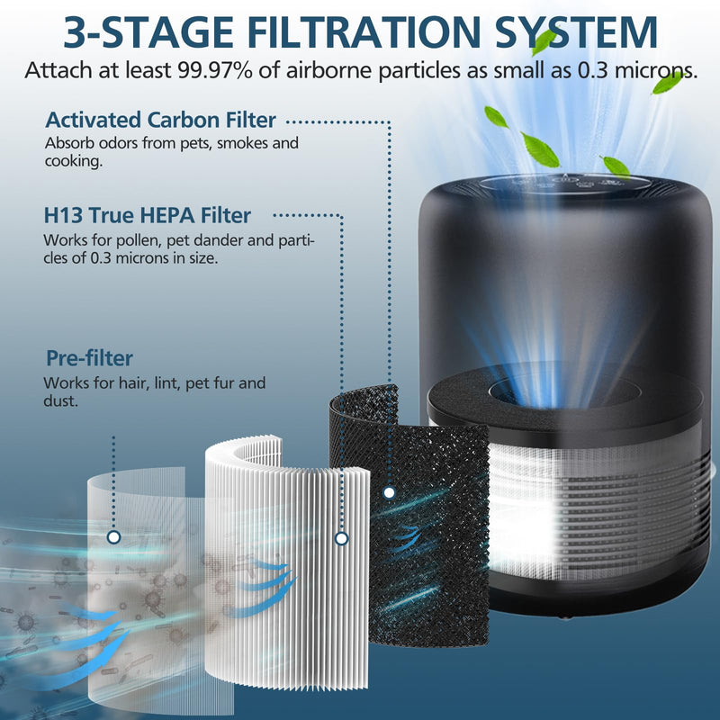 BS-01 Replacement Filter Compatible with Slevoo BS-01 Air Purifier