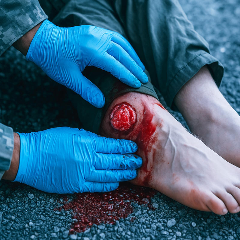 Ankle Bullet Wound Packing Trainer Sleeve | GSW Stop the Bleeding Training Simulator for Hemostasis Practice, Realistic First Aid & Emergency Response Demonstration