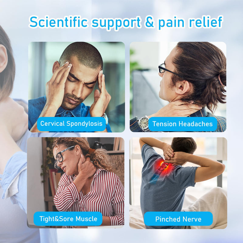 Neck Brace Cervical Collar,Soft Neck Support Relief Neck Pain & Pressure in Spine for Women & Men,Adjustable Neck Support Collar for Sleeping,Travelling,Office (L-19.29"X3.54") L-19.29"X3.54"