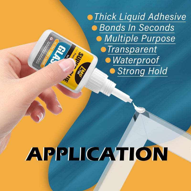 Glass Super Glue Liquid, Clear Instant Cyanoacrylate Adhesives for Glass Repair Food Safe, All Purpose CA Glue for Shoe Ceramic Plastic Leather Model Metal Wood Pottery Aquarium Porcelain Stone, Thick 30g-Thick Glass Glue
