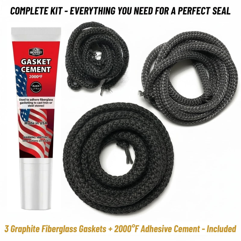 Midwest Hearth Gasket Kit 3440 for Vermont Castings Stoves, USA Made
