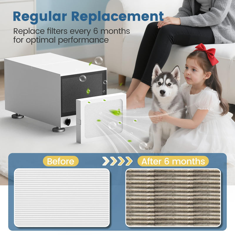 9 x 11 x 1 MERV 13 Replacement Dehumidifier Filter, 4 Pack (White)