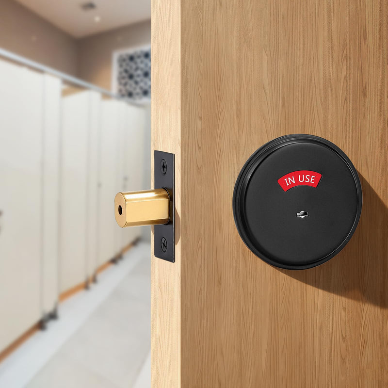 Bathroom Deadbolt with Occupancy Indicator, Vacant Occupied Bathroom Lock, in-Use/Vacant Commercial Deadbolt, ANSI Grade 2 Privacy Indicator Lock for Restrooms, Black