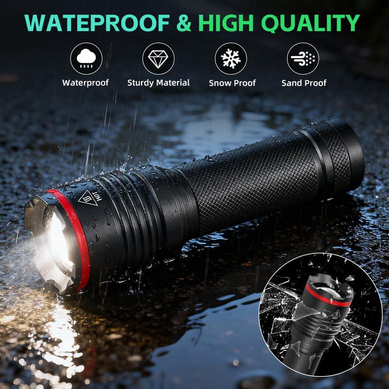 6Pack Rechargeable Flashlights High Lumens, Small Flashlight Powerful, Mini LED Flashlight Rechargeable, Handheld Tactical Flash Light, Super Bright Pocket Flashlights for Home Emergency Camping 6Pack